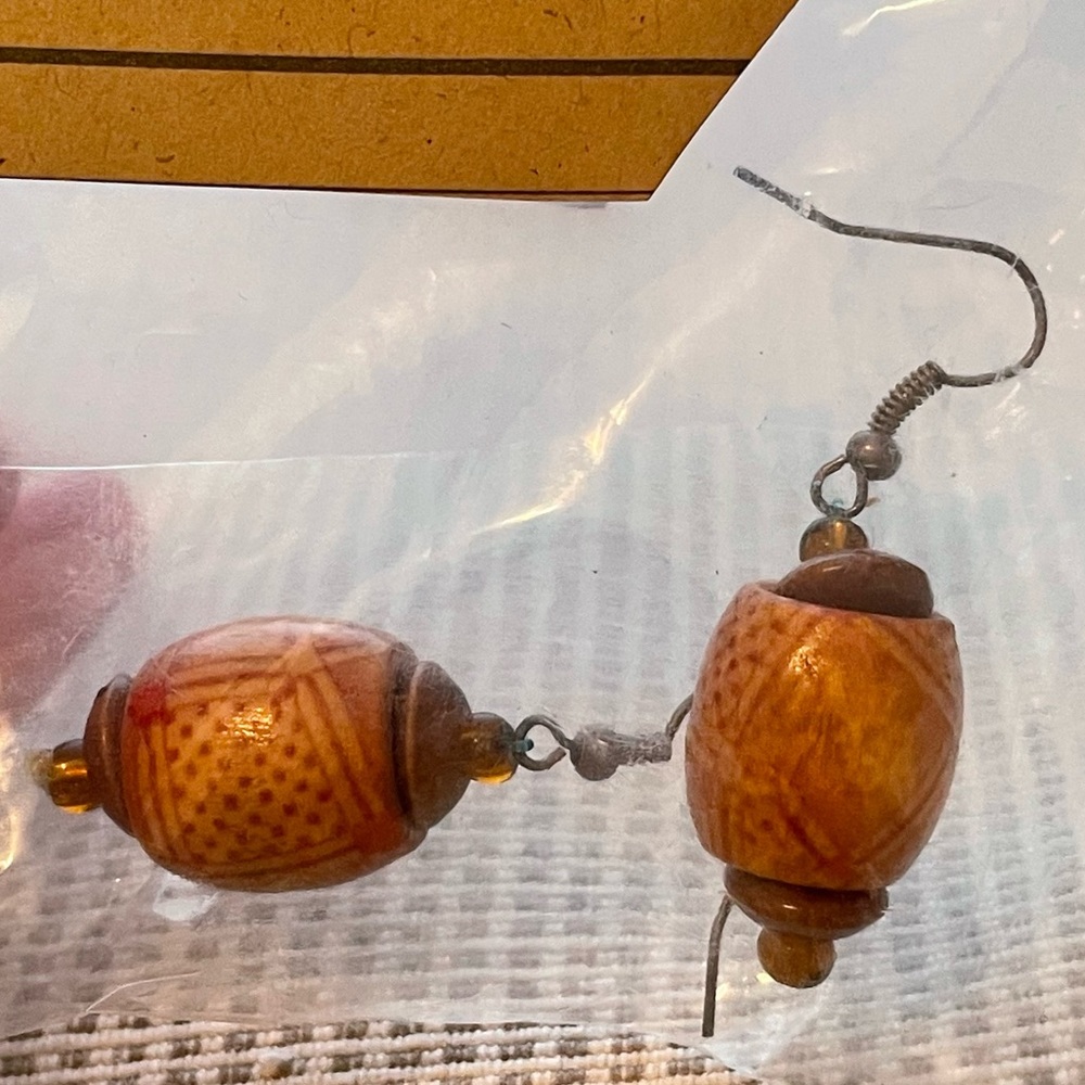 Haitian Handmade Wooden Earrings